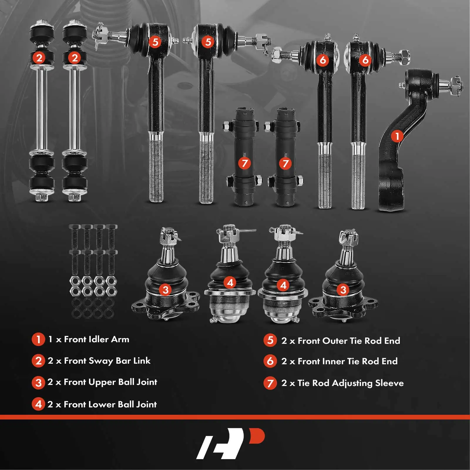 A-Premium 13x Idler Arm & Sway Bar Link & Tie Rod End with Sleeve & Ball Joint for Chevrolet Tahoe 1996-2000 GMC Yukon 1996-1999