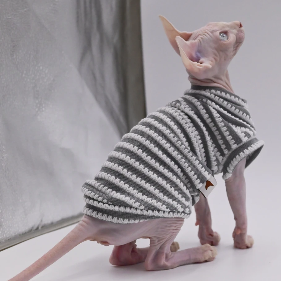 Sphynx Cat Clothes Hairless Cat Clothes Cat Summer Pure Cotton Skin-friendly Close-fitting Cat Clothing for Small Cats and Dogs