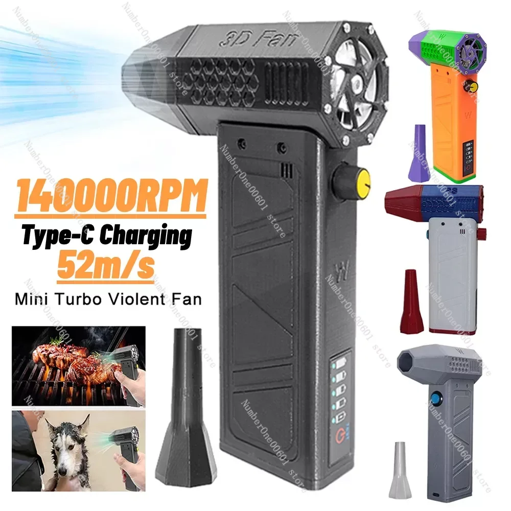 

Powerful Blower with High Speed Duct Fan Mini Turbo Jet Fan 140000 RPM 52m/sTurbo Violent Fan High-Performance Brushless Motor