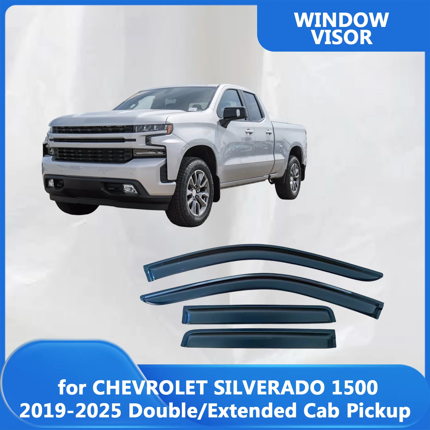 

Дефлекторы окон (ветровики) для CHEVROLET SILVERADO 1500 EXTENDED CAB PICKUP 2019-2022 2023 2024 2025