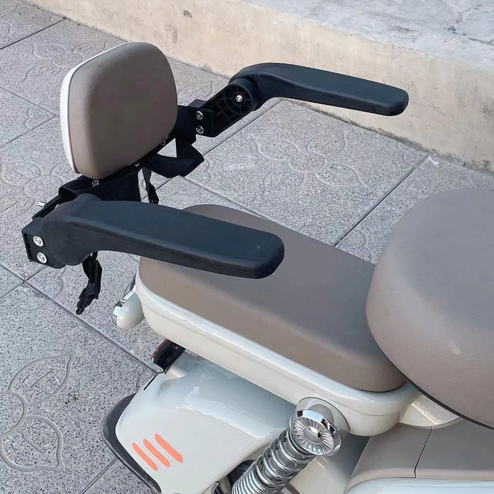 Electric Bike Kid Seat Guardrail Raised Lowered Kids Rotatable Anti Fall Metal Waterproof Portable Bicycle Rear Seat Rail