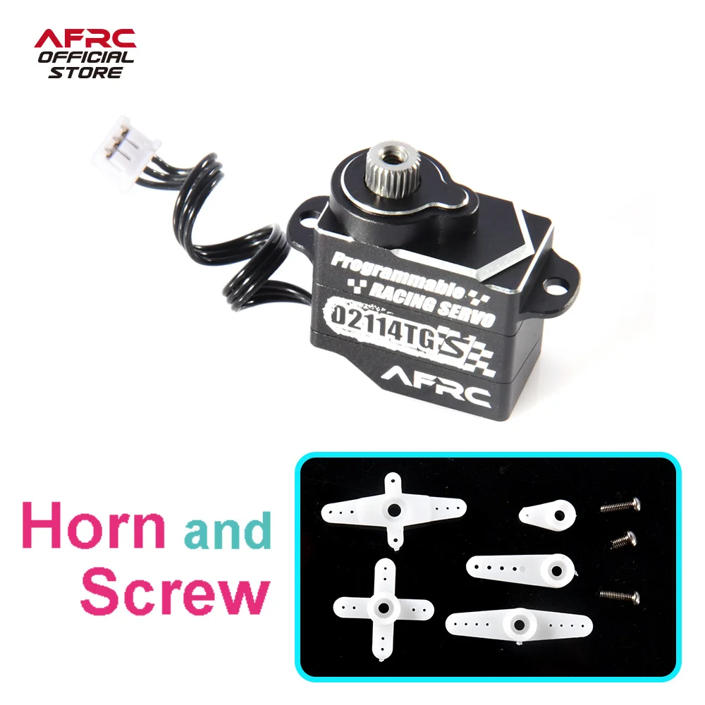 AFRC-D2114TG-S 11g All Metal Programmable Micro Super Mute Steering Servo For MINI Z 1/28 1/24 Car Model DIY Assembly Upgrading