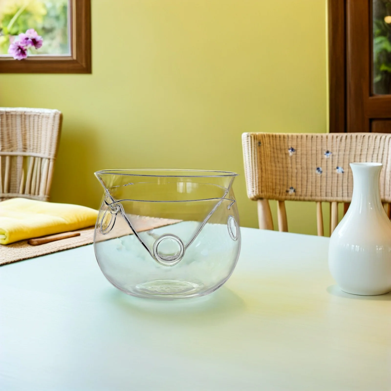 

1Set Transparent Ice Chamber Bowl Fashion Glass Dessert Bowl for Party Graduation Wedding Birthday Cocktail Serving