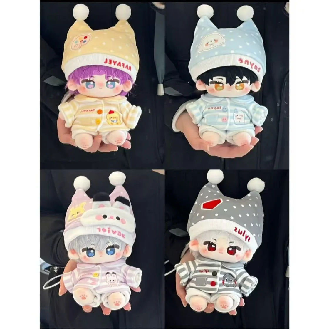 

20cm Cotton Doll Clothes Jumpsuits Headdress Eyepatch Multicolor Miniature Dress Up Suit Doll Accessories Plush Toy Clothes