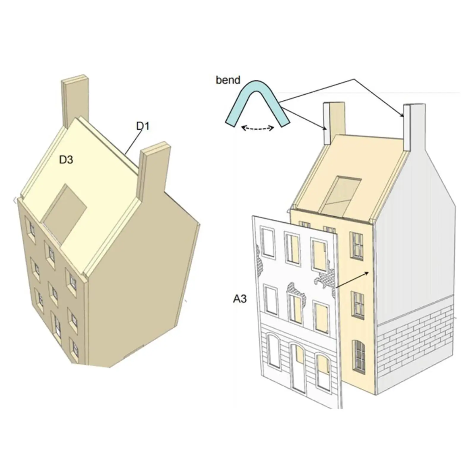 Casa in legno fai-da-te assemblare kit di case modello in miniatura non verniciato per scenari