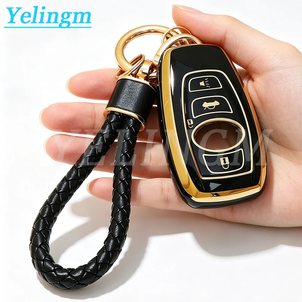 Car Smart Key Cover Case Bag For Subaru WRX XV Crosstrek Legacy BRZ Forester Impreza STi Outback 2015 - 2019 Shell Holder Fob