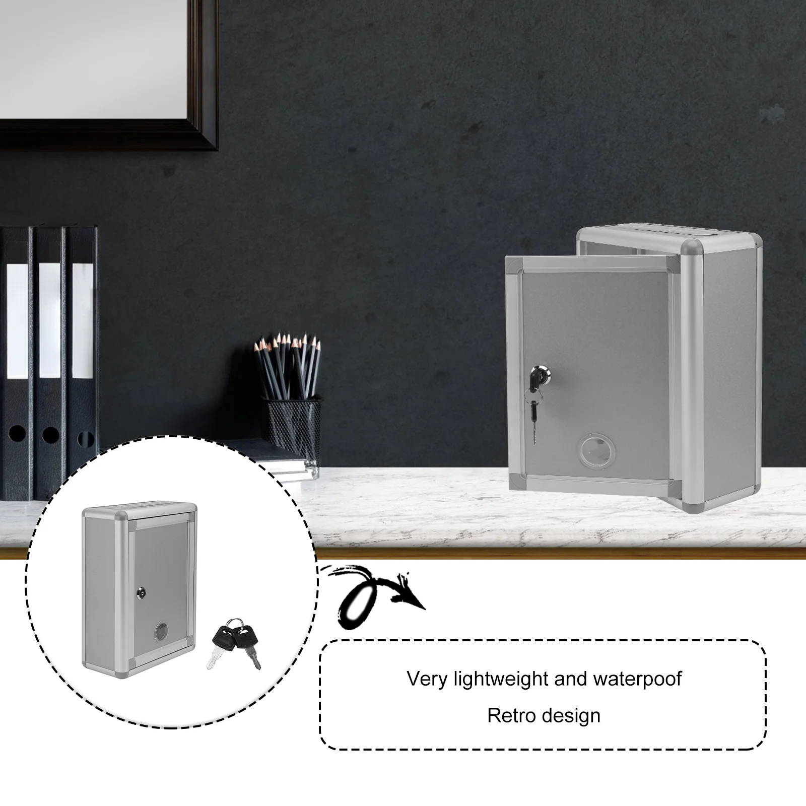 

Aluminium Alloy Mailbox Durable Retro Wall Mounted Small Mailbox Waterproof Lockable Post Box Suggestion Box Decorative Garden