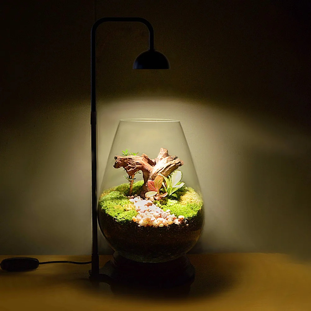 Indoor Plant Growth Lamp with Timmer Full Spectrum Plant Lamp Height Adjustable Small Plants Growth Light for Home Office