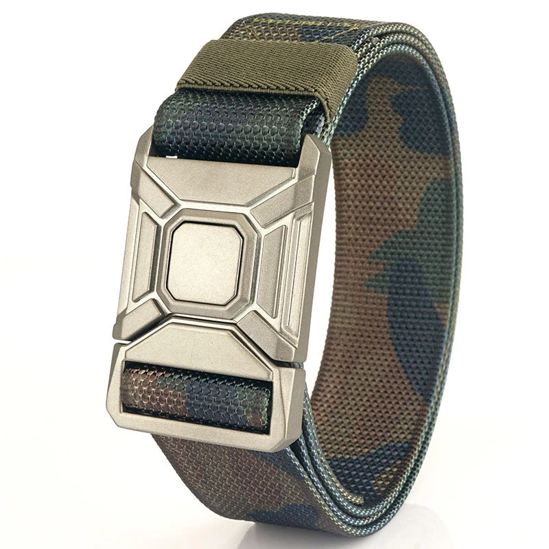 New Rapid Release Unisex Belt Fashion Alloy Buckle & Weaving Canvas Men's Belt Simple Design Youth Tactics Belt Casual Belt