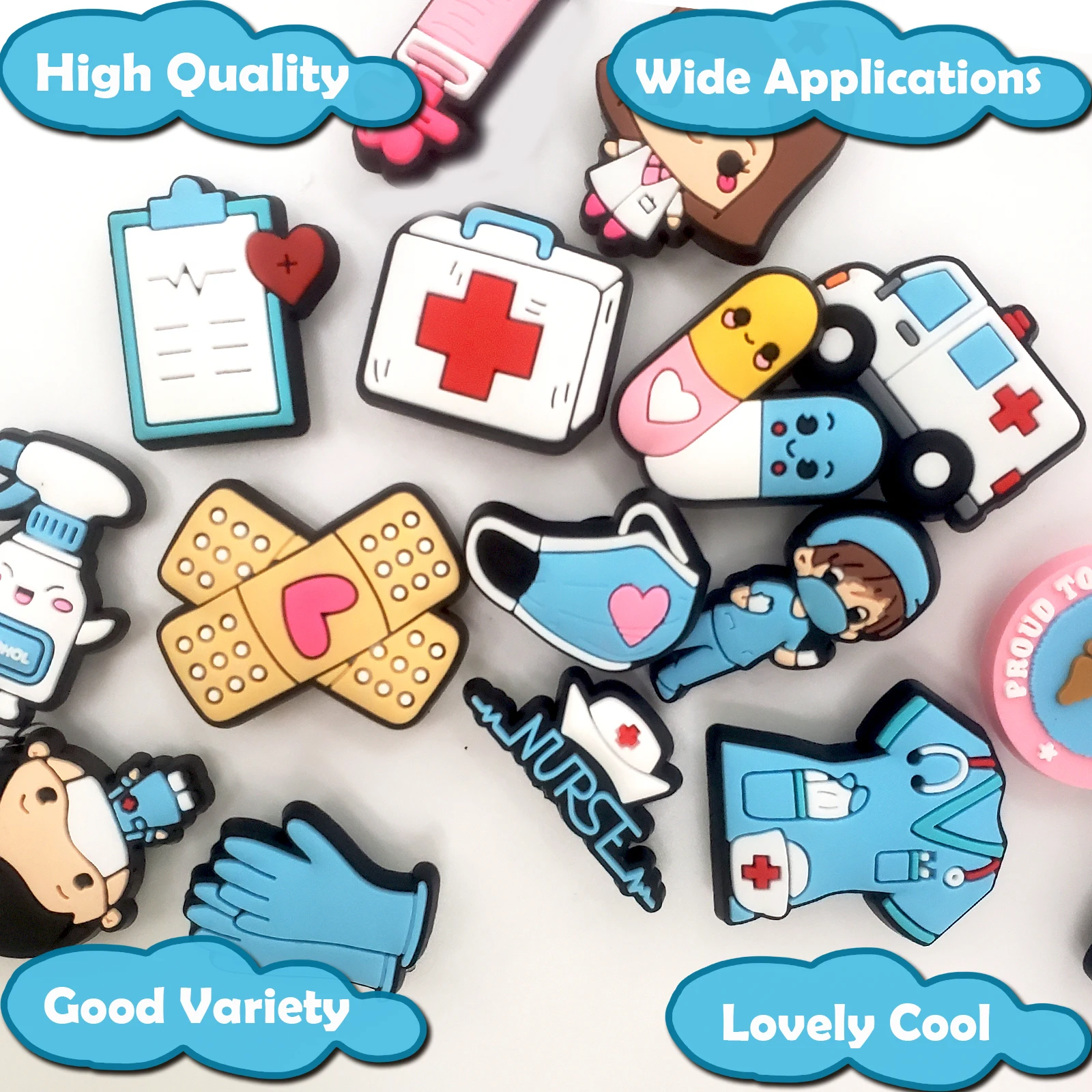 20 قطعة من سلسلة الطبيب دلايات الأحذية للصنادل وحقائب الشاطئ وPVC DIY زينة الأحذية إكسسوارات دبابيس الأحذية عالية الجودة #3