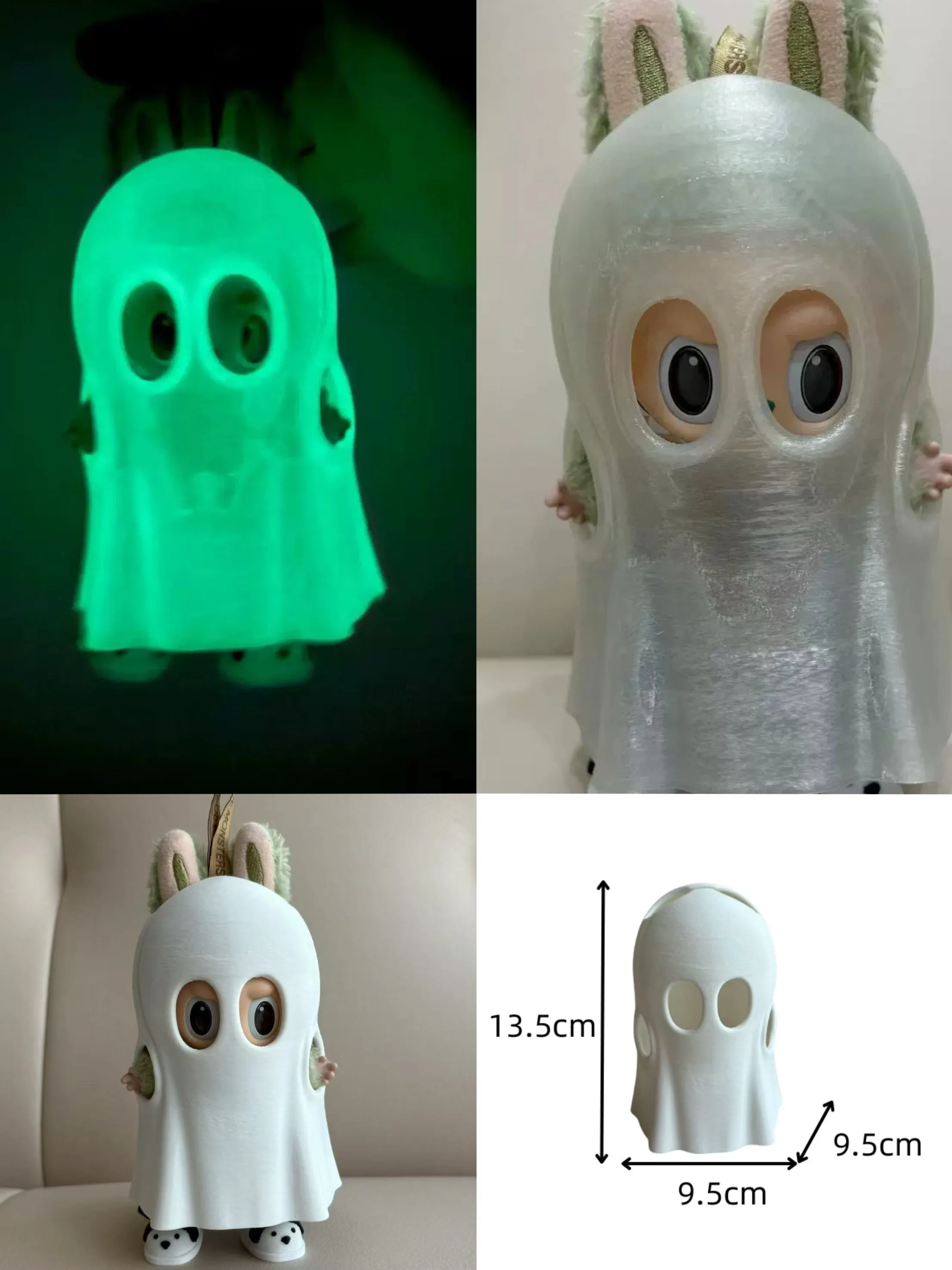 Ropa de muñeca fantasma de Halloween Labubu de 17cm, regalo bonito y luminoso, traje divertido, accesorios para muñecas que cambian, adecuados para Halloween