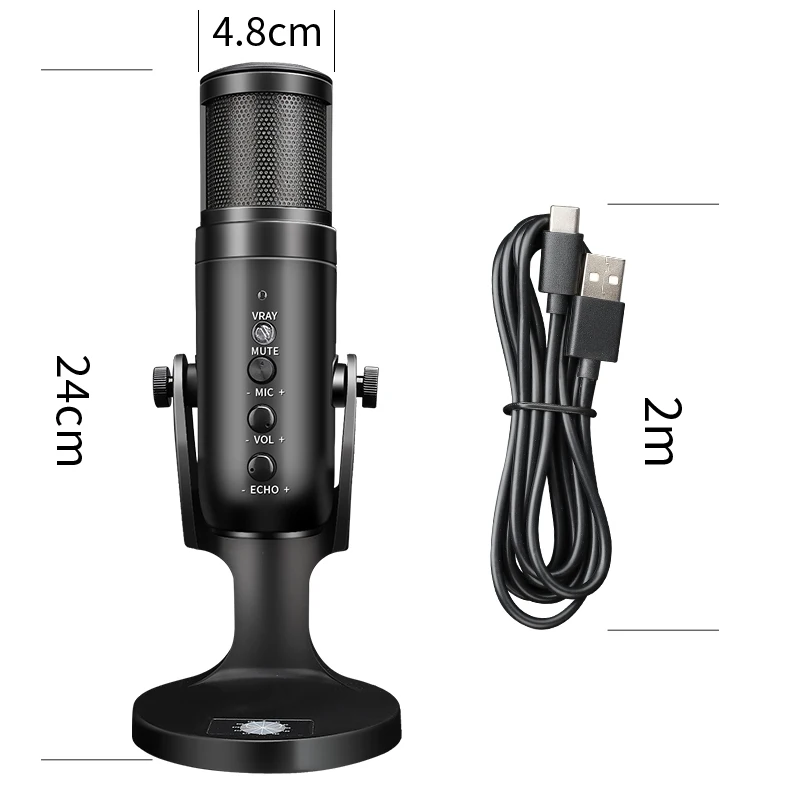 

Factory Direct Studio Wireless Usb Condenser Microphone Noise Cancelling Kit Recording Professional Desktop Microphone