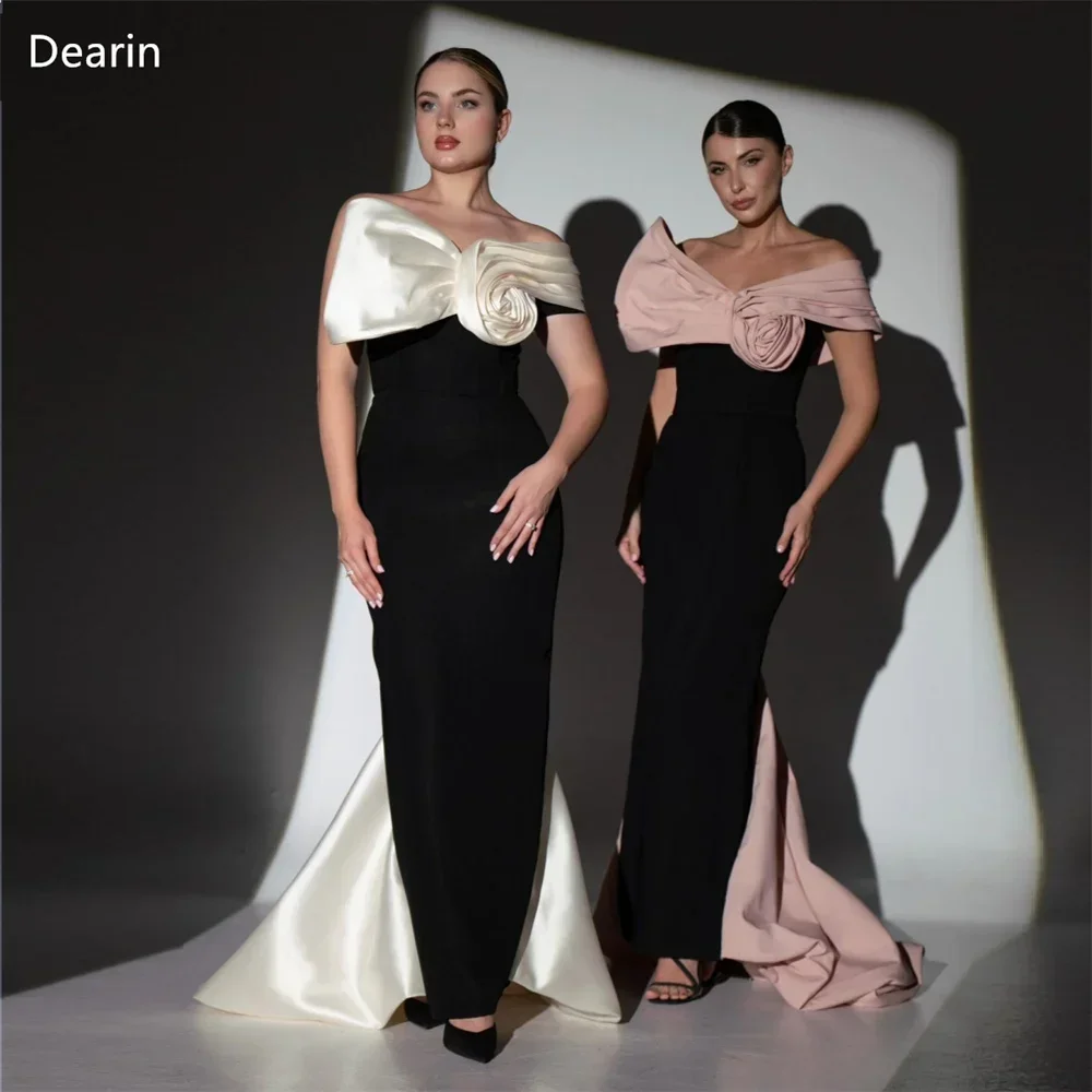 

Customized Evening Dress Prom Formal Gown Dearin One-shoulder Sheath Floor Length Skirts Draped Ruffle Bespoke Occasion Dresses