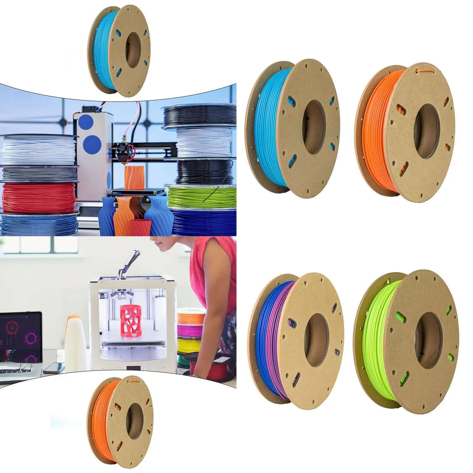 Pla 3D Printer Filament Accessories Premium 1kg/Roll Accuracy +/- 0.02mm Professional Matte Rainbow Color 3D Printing Material