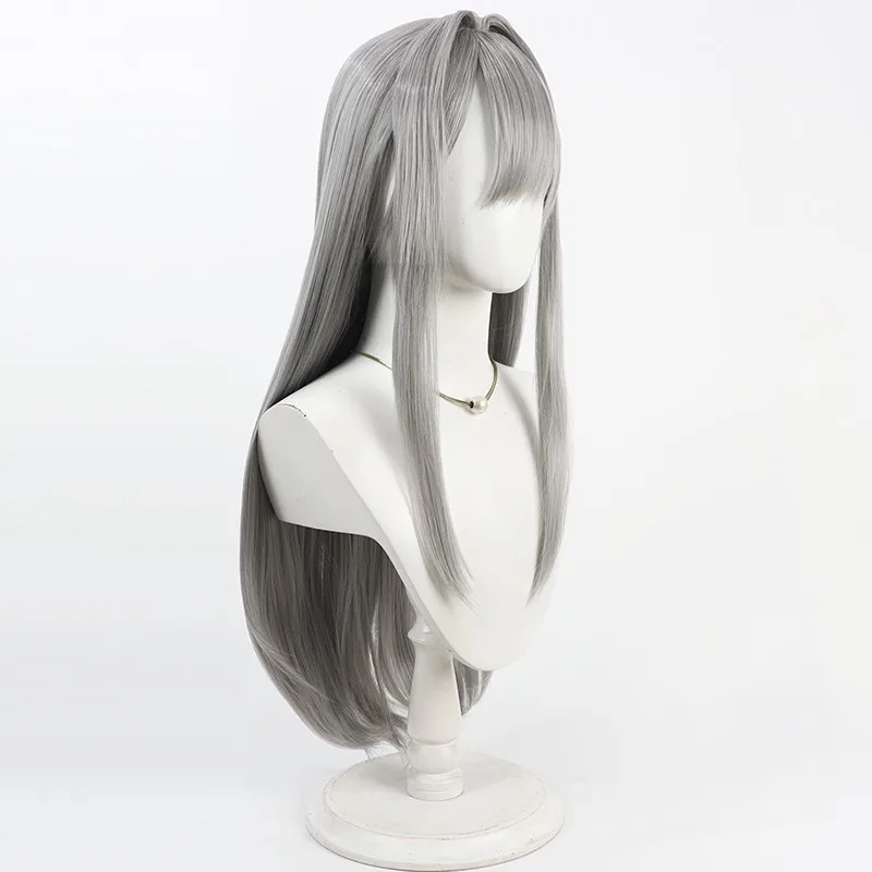 Jogo Scarlet Cosplay Peruca Prata Cinza Longo Cabelo Liso Para Comicon Party Adulto Mulheres Homens