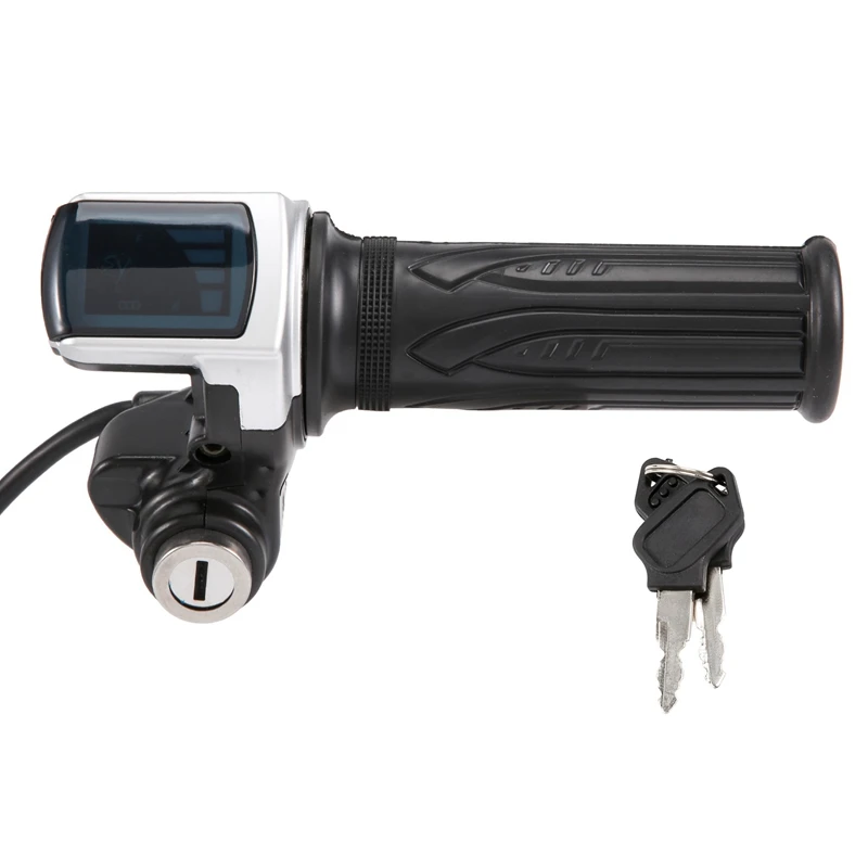 Bike Twist Throttle For Electric Bike Throttle 36V Gas Handle Throttle LCD Display Lock Key