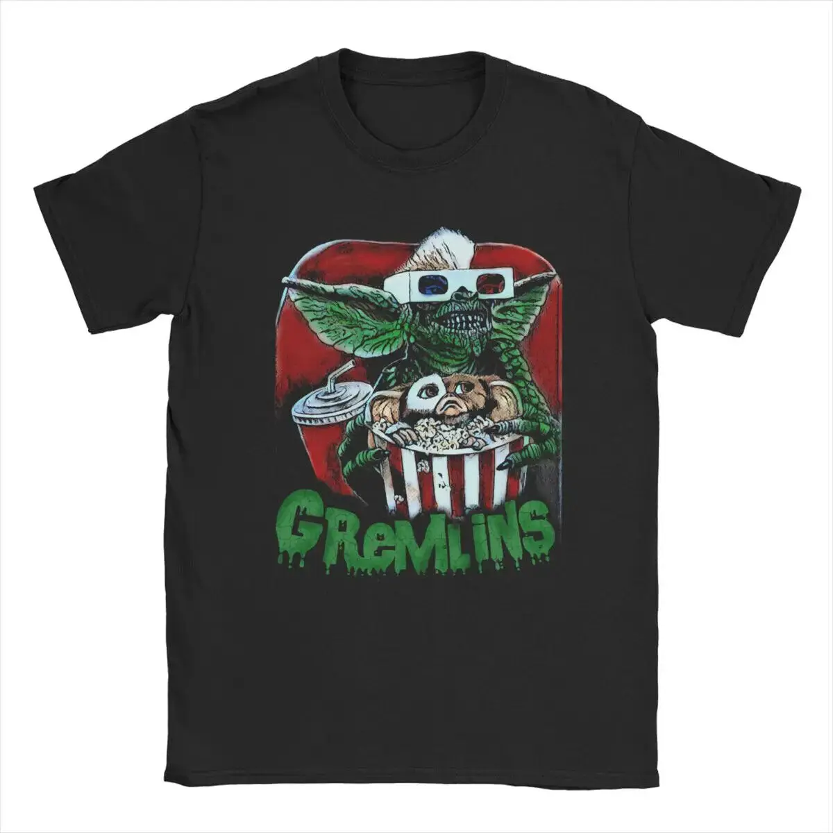 

Gremlins Men's T Shirts Gizmo 80s Movie Vintage Tee Shirt Short Sleeve Round