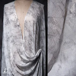 Marble, filigree, cracked, slightly transparent, summer light dress fabric, designer fabric