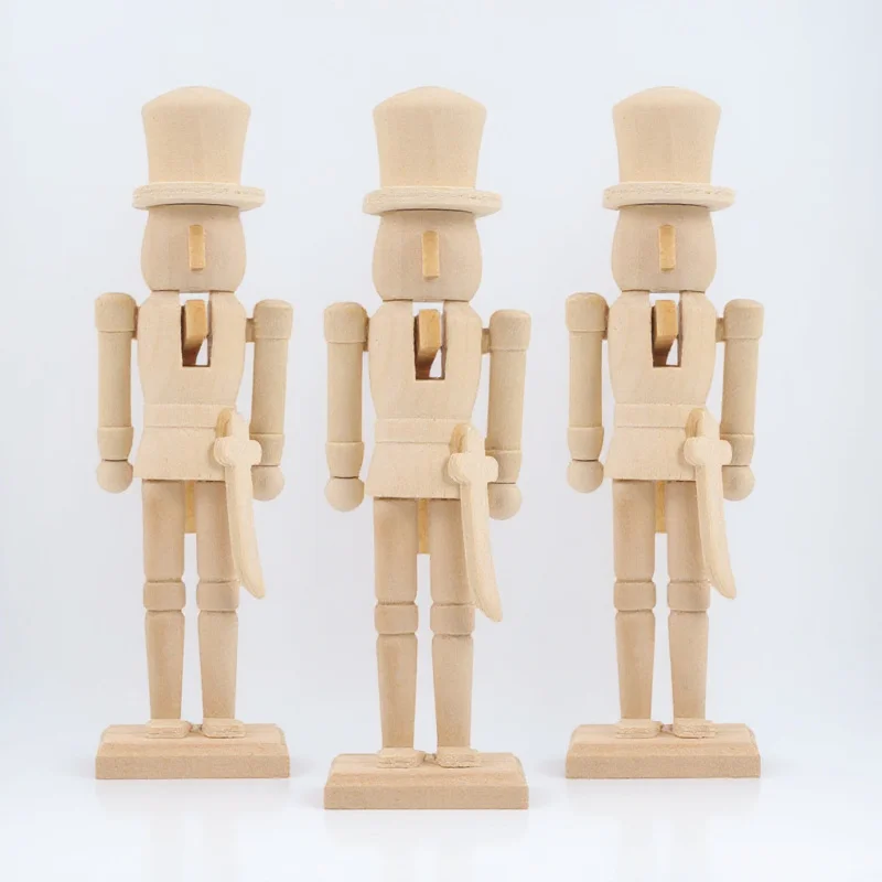 

3pcs Unfinished Diy Craft Soldier For Home Christmas Decoration Home Crafts Xmas Desktop Christmas Gift Ornament