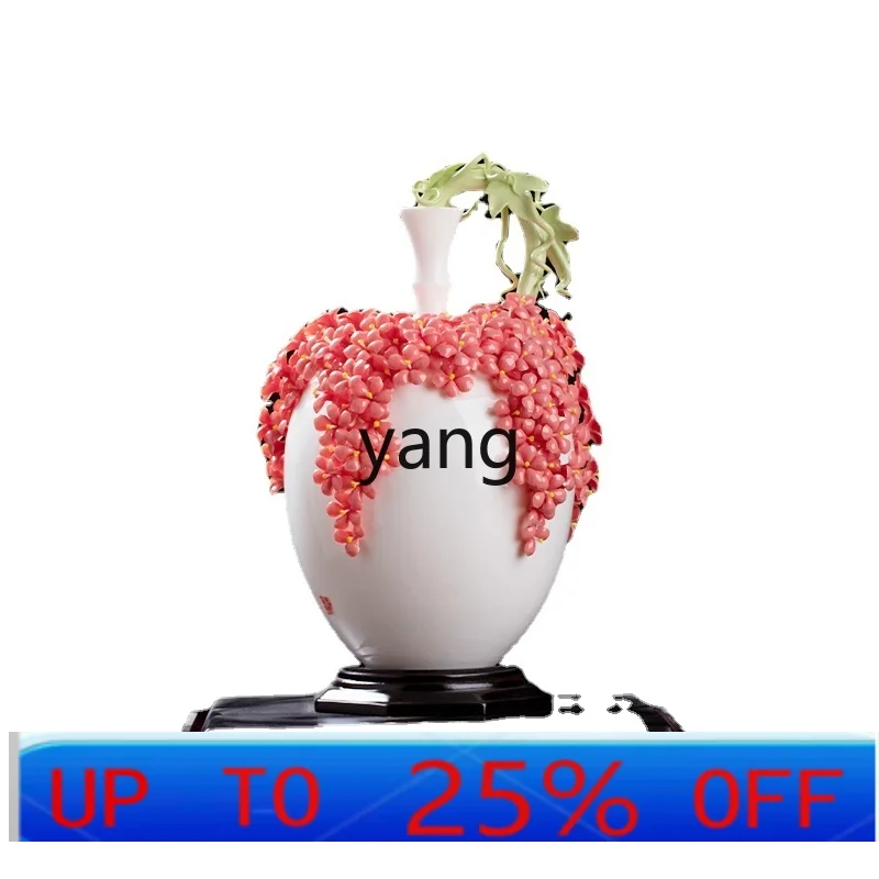 LMM Handmade White Jade Ceramic Prosperous Chinese Decoration Home Ornament