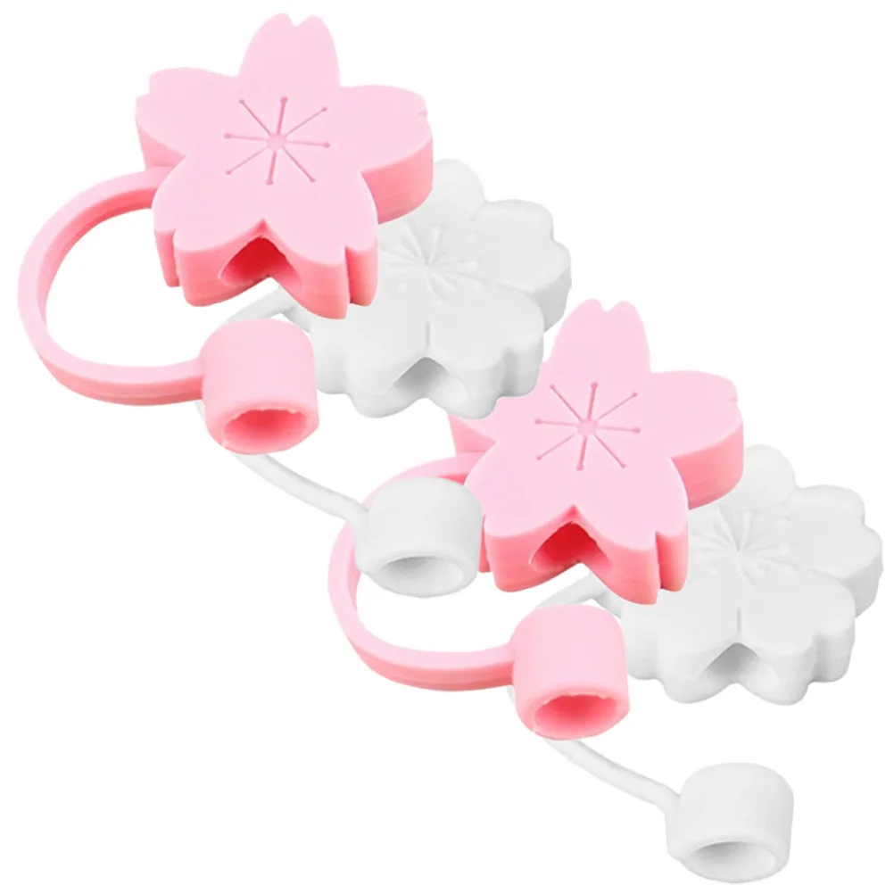 4 Pcs Straws Small Covers Silicone Caps for Tops Tips Protector Plugs Topper Drinking