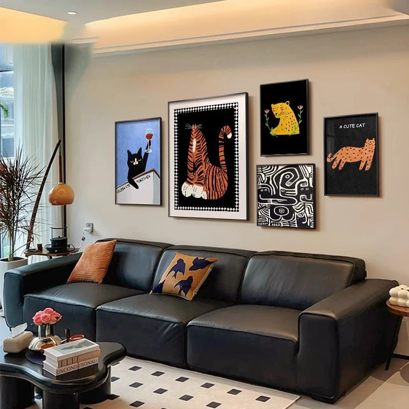 Dopamine style, living room decorative painting ins style, cartoon children's room bedroom hanging painting