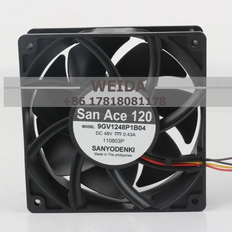 

Sanyo 5 В 12 В 24 В постоянного тока 48 В 0,43 А AC EC 12038 120X120X38MM 12 см шарикоподшипник контроль температуры четырехпроводной 9GV1248P1B04 охлаждающий вентилятор
