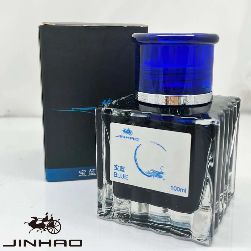 JINHAO 100ml Fountain Pen Ink Non-carbon Cartridge Refill Glass Bottled Fountain Pen Ink Stationery Office School Supplies