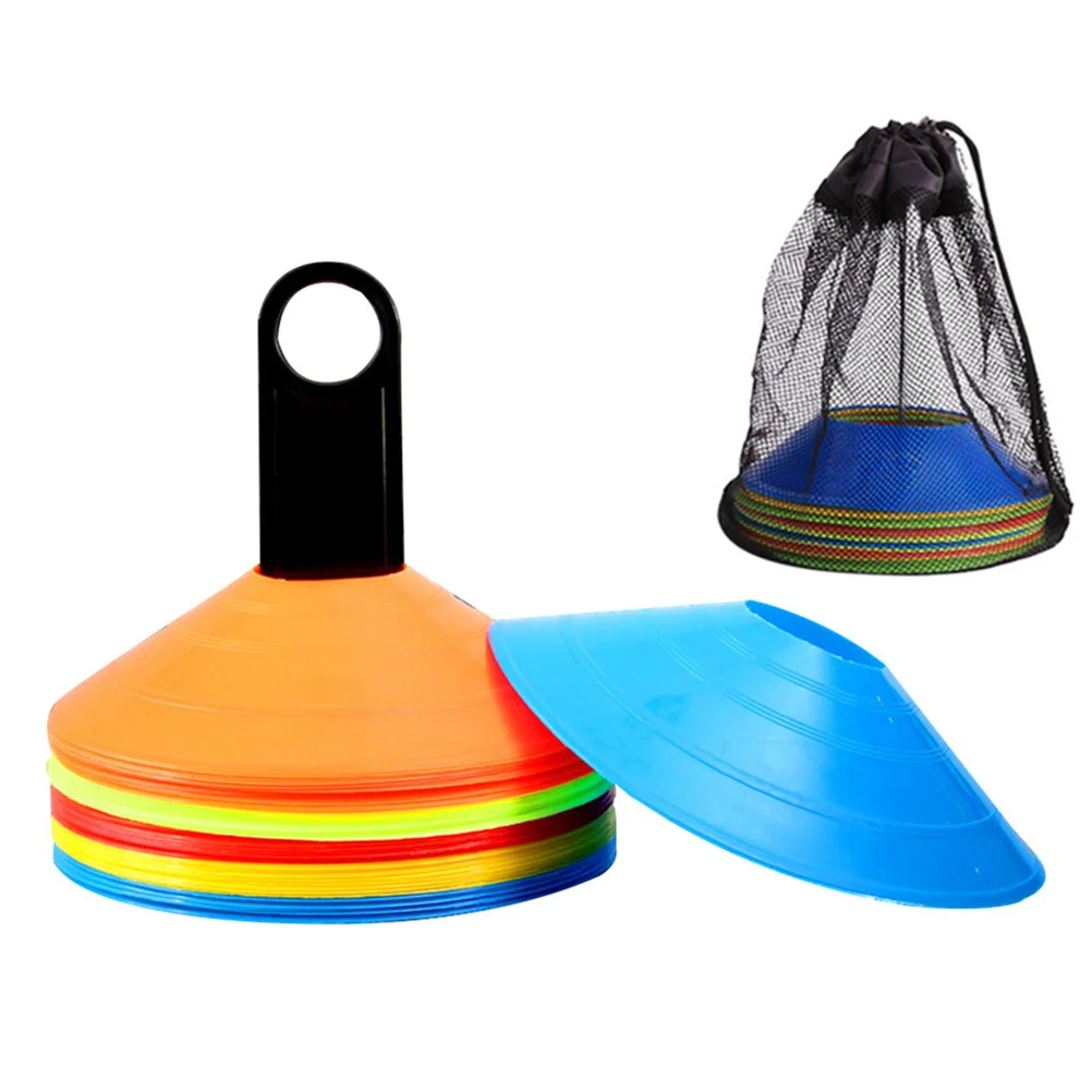 1 مجموعة أقراص تدريب كرة القدم مجموعة 5 ألوان زاهية مقاومة للأشعة فوق البنفسجية مخاريط كرة القدم لأدوات التدريبات الميدانية