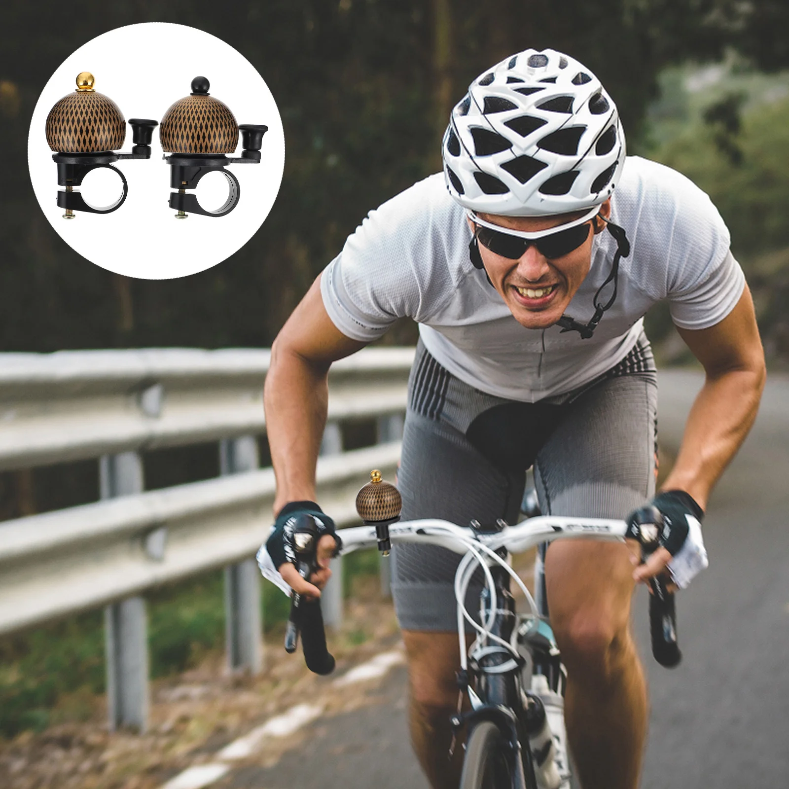 

2 Pcs Car Bell Horn Compact Bike Professional Cycling Fold Brown Aluminum Alloy Metal Handlebar Clear Sound Fashion