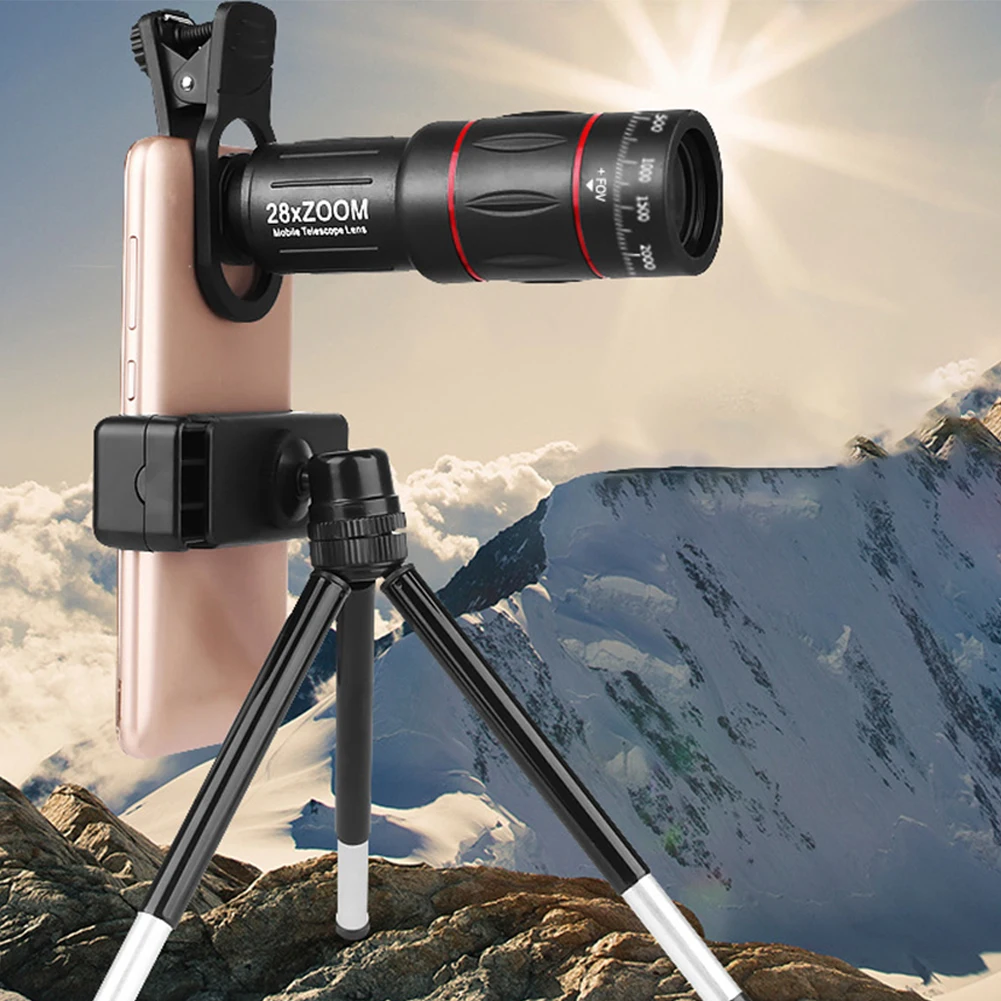 Monocular Zoom Telescope 18X 28X 36X 64X Long Range Telescope For Mobile Phone Lens Camera For Outdoor Tourism Camping