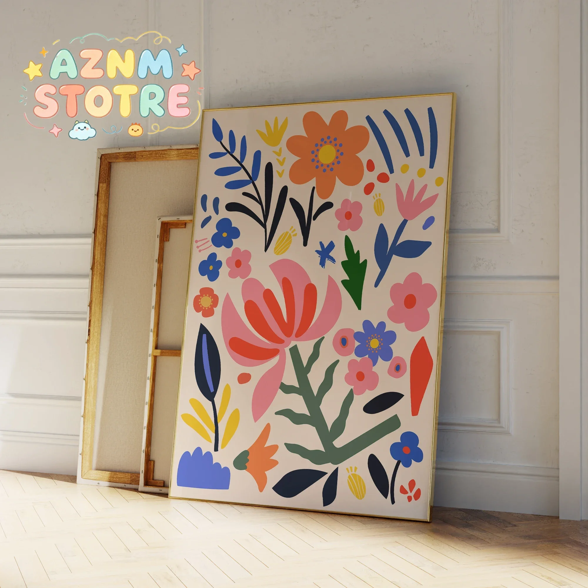 Moderne minimalistische Blumenstrauß-Wandkunstdrucke, Leinwandgemälde, Poster, Bild für Wohnzimmer, Mädchenzimmer, Heimdekoration