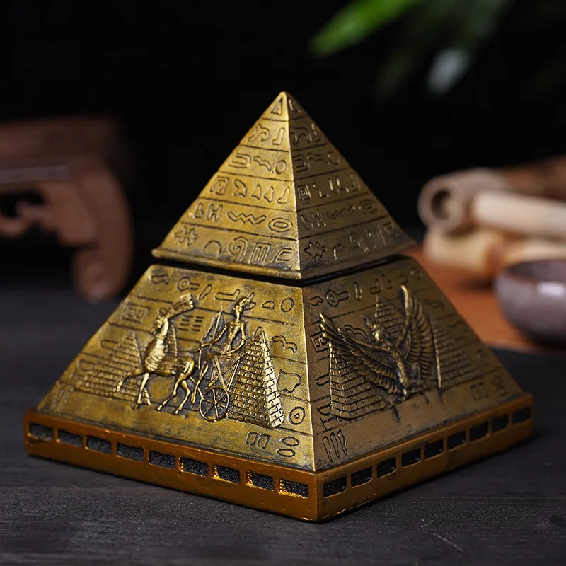 Pyramid ornaments retro Egyptian ornaments resin jewelry box living room desktop crafts model