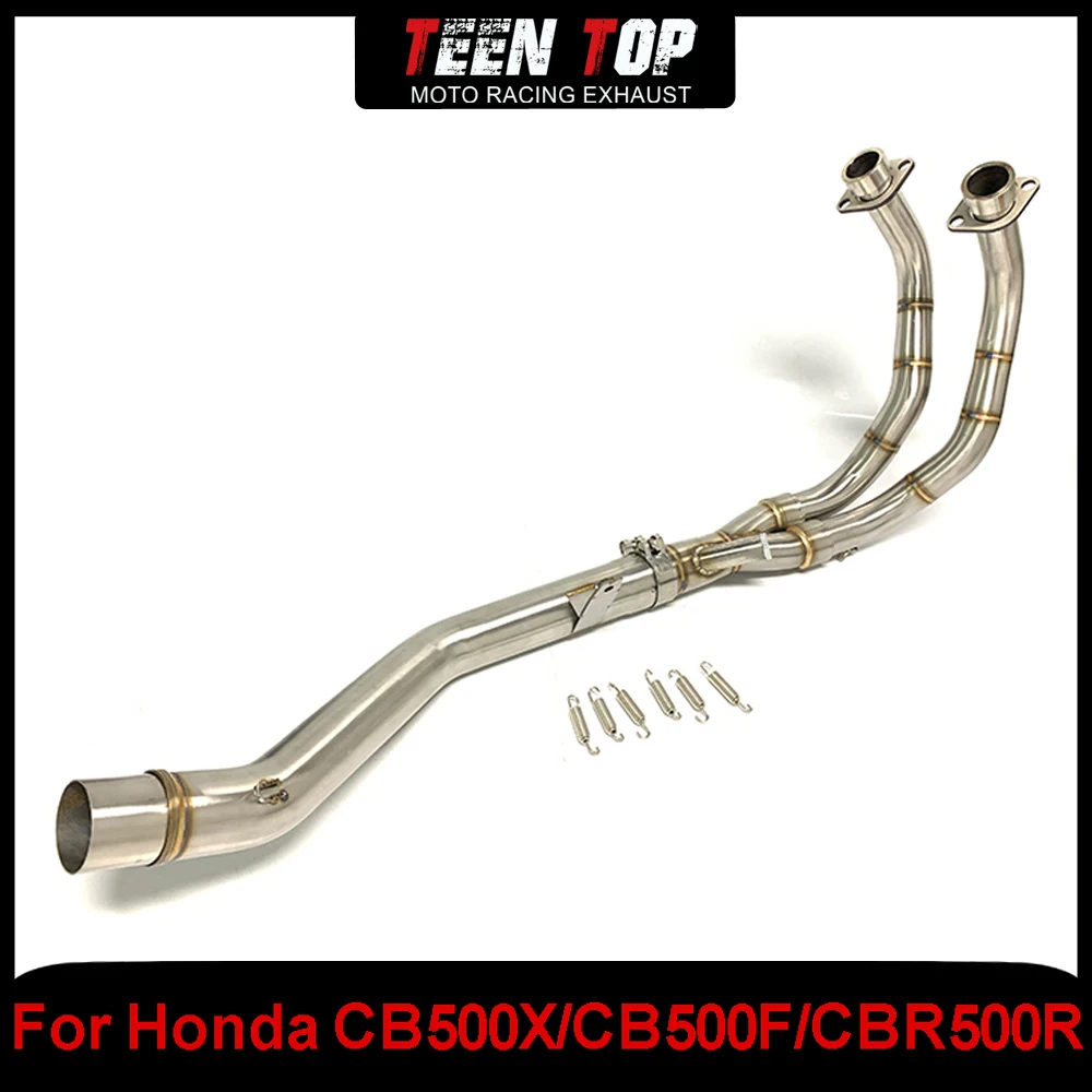 For Honda CB500X/CB500F/CBR500R Front Header Link Connect Tube Motorcycle Exhaust Pipe Modified Slip on 2013-2021 Steel