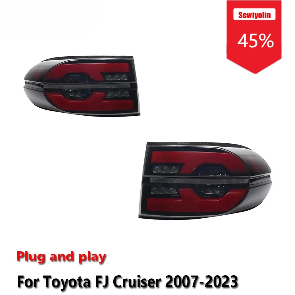 

Sewiyolin автомобильные светодиодные задние фонари в сборе для Toyota FJ Cruiser 2007-2023 авто противотуманные DRL тормозные указатели поворота Plug and Play