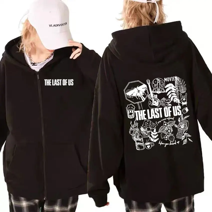 

Movie The Last of Us Print Zipper Hoodie Men Women Fashion Pullover Coats Zip Up Sweatshirt Casual Long Sleeve Oversized Hoodies