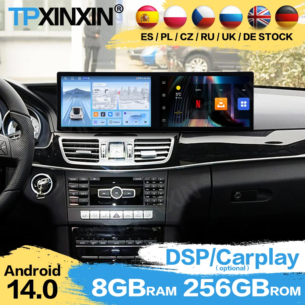 Car Radio Stereo Receiver Android Auto For Benz E-Class 2013~2015 GPS Navigation AI Voice Screen Multi System Player Head Unit