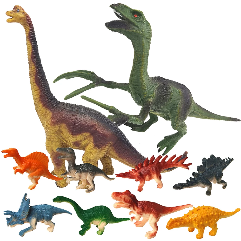 10 Pcs Dinosaurs Action Figures for Kids Realistic Plastic Dinosaur Toys for Kids Boy Create a Dino World for Party Favors 9 Pcs