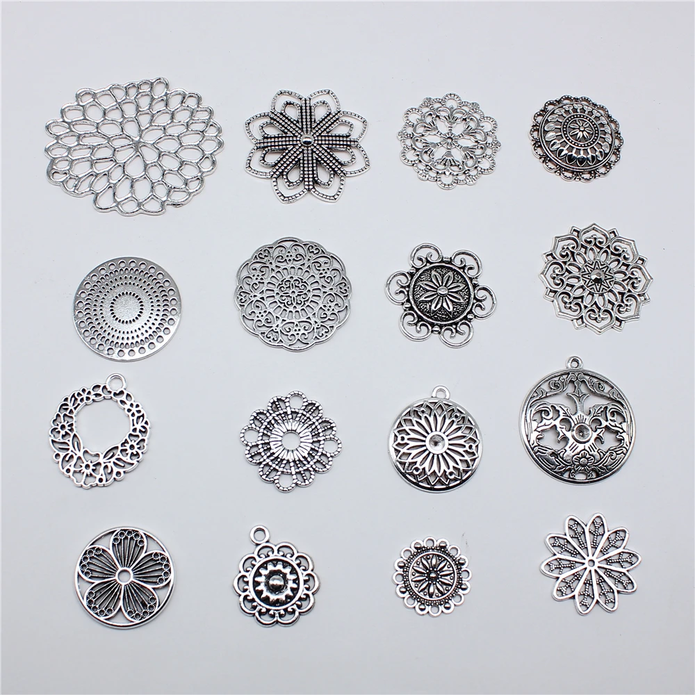 10pcs DIY Handmade Craft Pendant Motif Flower Earring Connector Necklace Bracelet Making Findings