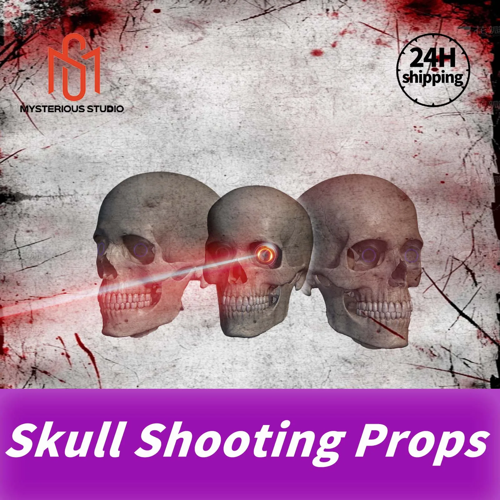 

Mysterious Studio Secret Room Escape Game Mechanism Props Electronic Puzzle 1987 Materiel Skull Shooting Props Laser Irradiatio