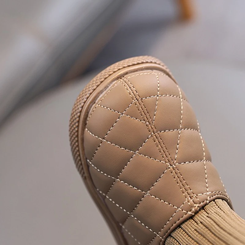 فتاة التمهيد الخريف موضة جديدة أحذية أطفال طويلة المخملية الدافئة القطن حذاء فتاة خفيفة الثلوج التمهيد الصبي الشتاء الأحذية الكاحل Bootтуфlı‰ devoчки #4