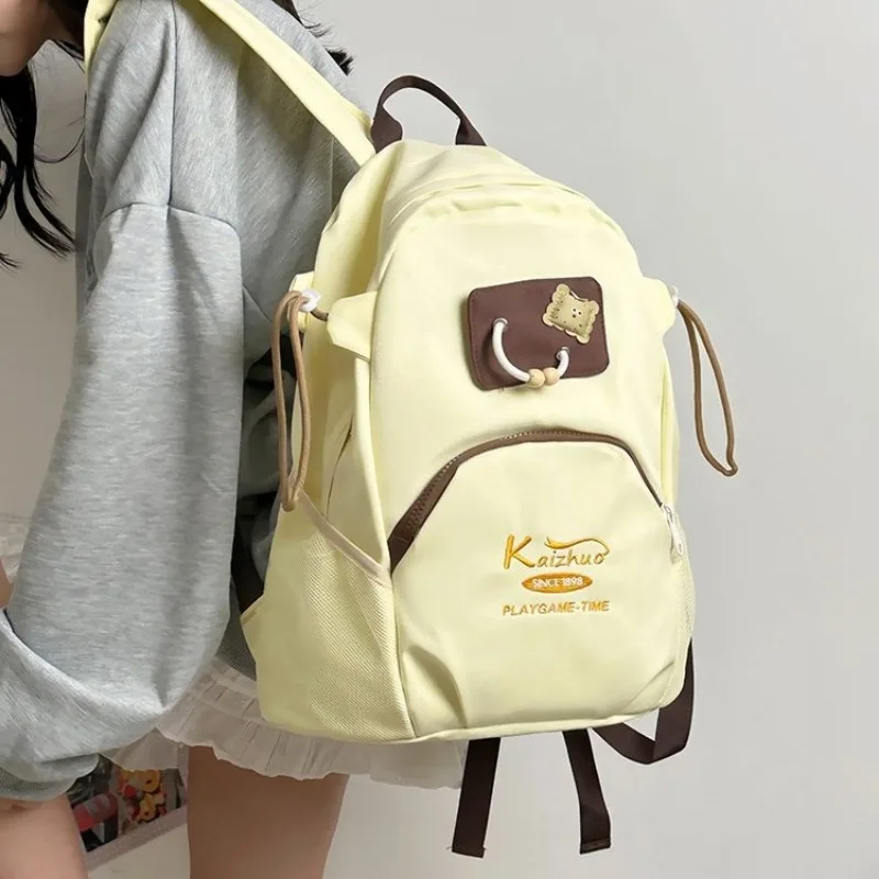 Japanese Teenage Grils Backpacks Autumn High-capacity Cute Canvas School Bag New Preppy Style Candy Color Rucksack Bolsa Mujer