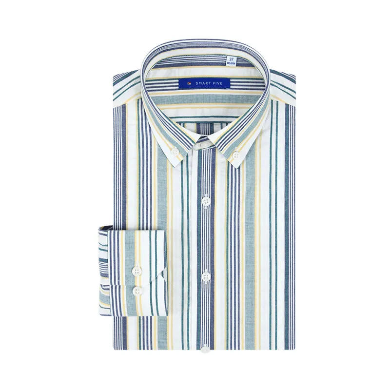 Smart Five Männer Hemd Muster Gestreiften Hemden Langarm Baumwolle Neue Stil Sommer Camisa Masculina Marke Kleidung