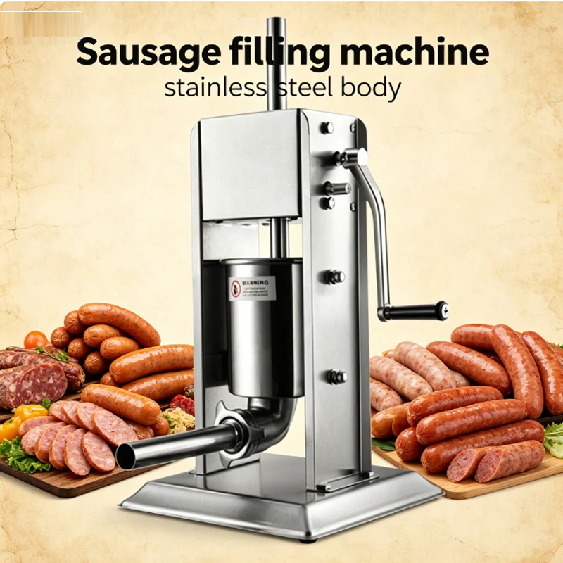 Stainless Sausage Sausage Meat Homemade 4L Manual Syringe Machine Stuffer Steel Filling