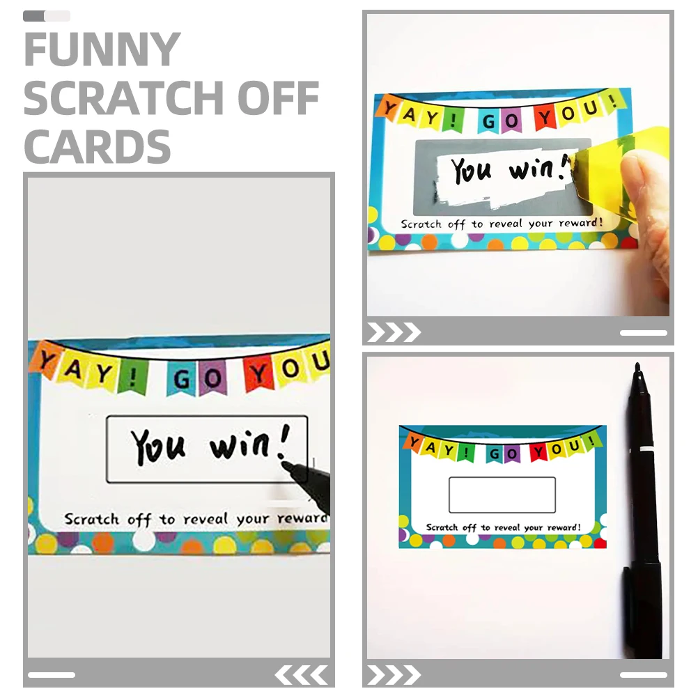 

100 Sheets Scratch Off Cards Colored Adhesive Labels Removable Tickets for Prizes Birthday Party School Supplies Stickers