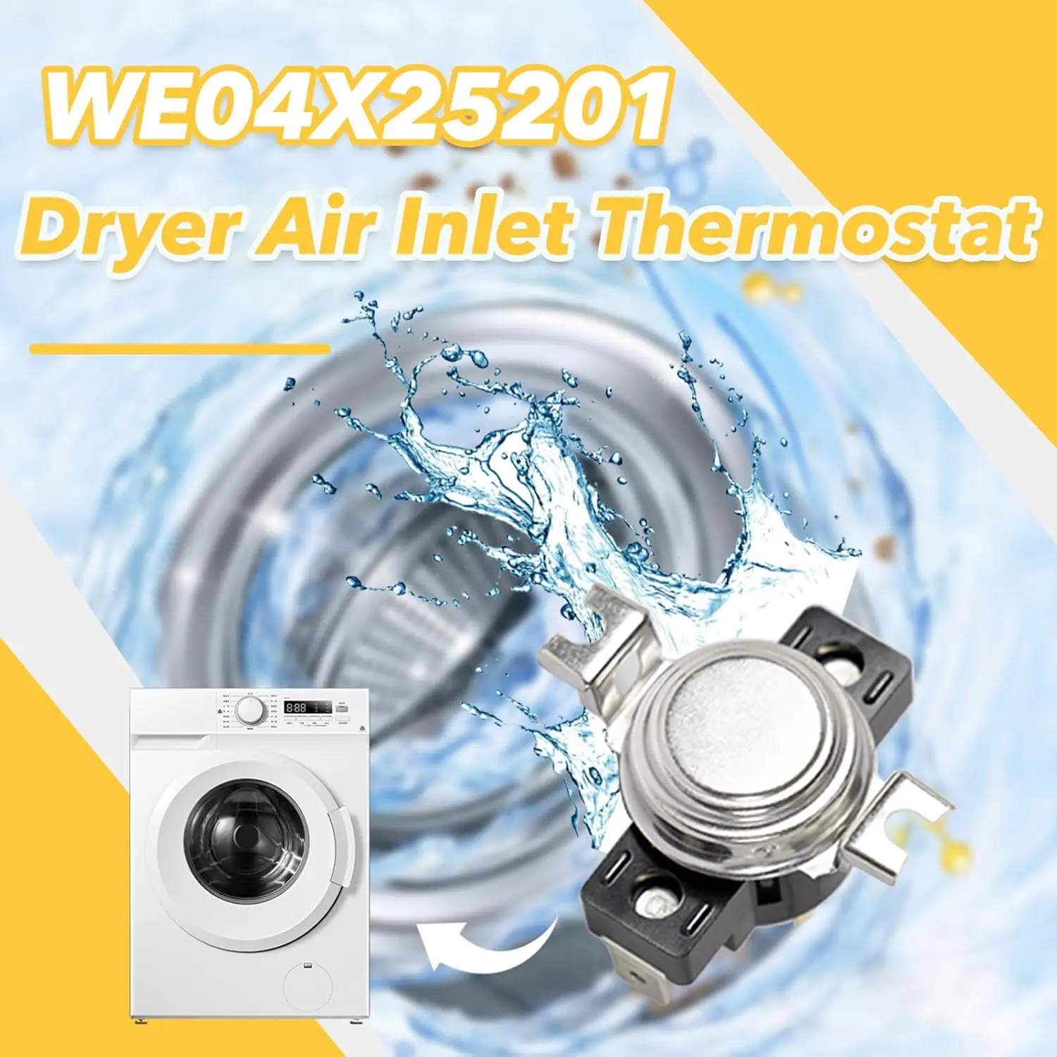 Dryer Inlet Thermostat WE04X25201 Replacement Compatible with for GE and for Hotpoint Dryers Including AP6040078 PS11772030