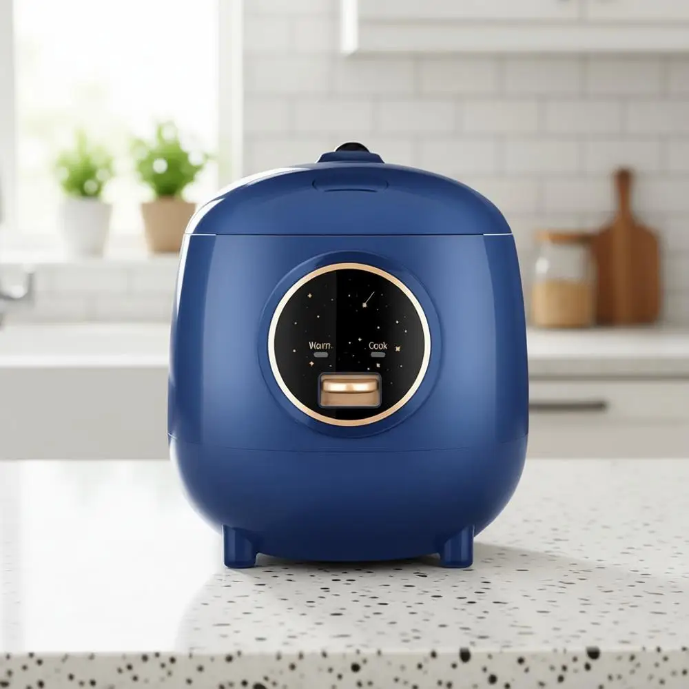 

Mini Rice Cooker 2 Cups Uncooked, 1.2L Portable Non-Stick Small Travel Rice Cooker, One Button to Cook and Keep Warm Function, B