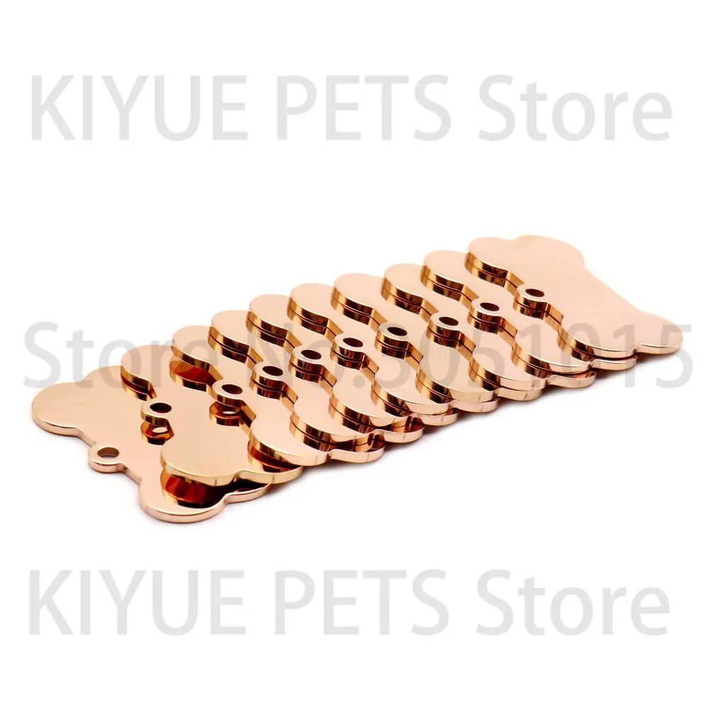 Wholesale 100pcs Bone Pet ID Tag Blank Engraved Stainless Steel Pet Supplies Cat Collar Accessory DIY Name Pendant Personalized