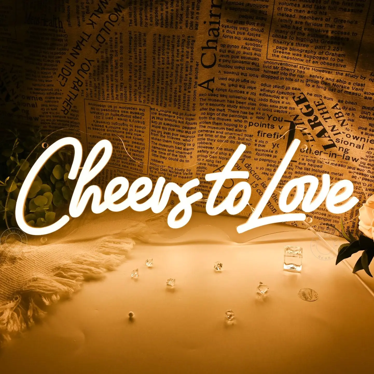 

Неоновая вывеска «Cheers To Love», настенный светильник, USB LED неоновая подсветка, баннер для Дня святого Валентина, дня рождения, украшение для спальни, подарок