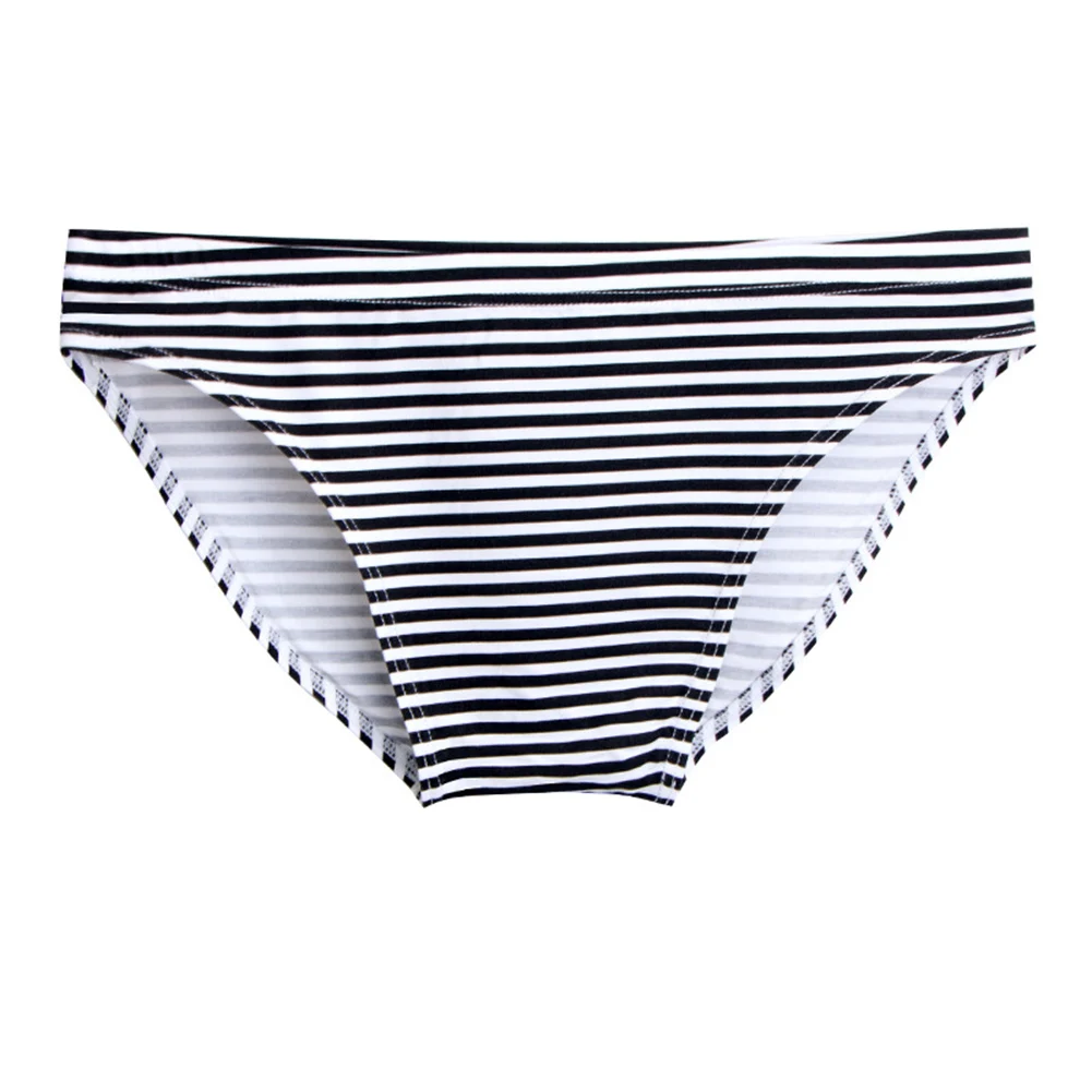 For Daily Use Men Stripe Briefs High Stretchy Briefs 90 Modal 10 Spandex Breathable Fabric Striped Pattern Classic Style